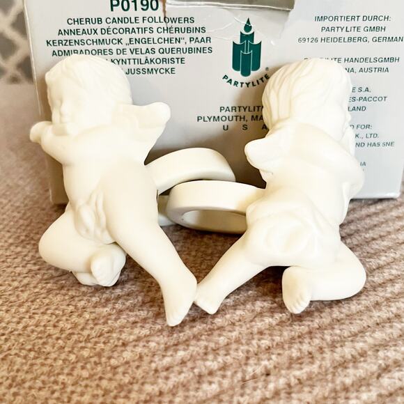 Partylite Cherub Candle Followers (1998--VINTAGE IN BOX!) - Picture 6 of 7